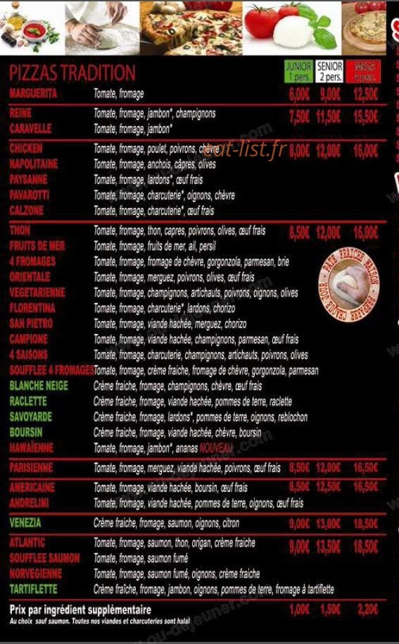Pizza Express — carte page 2