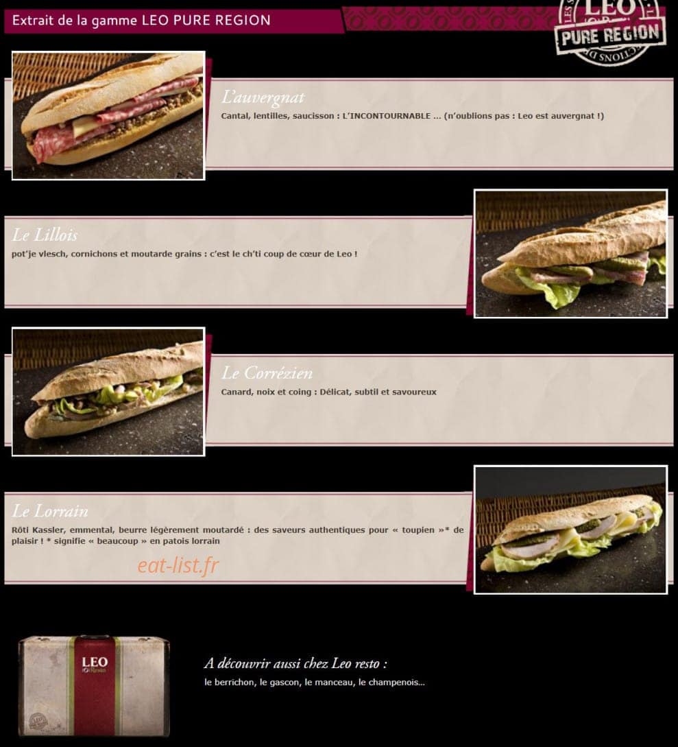 Leo Resto — carte page 1