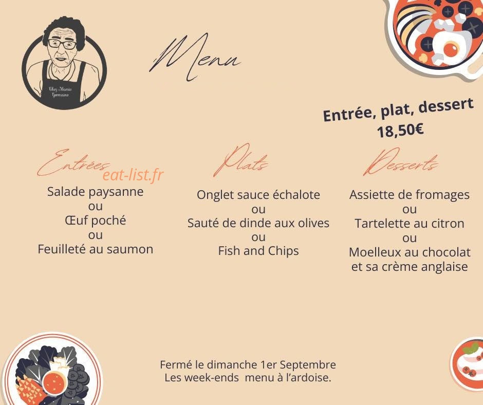 Chez Mamie Germaine — carte page 1