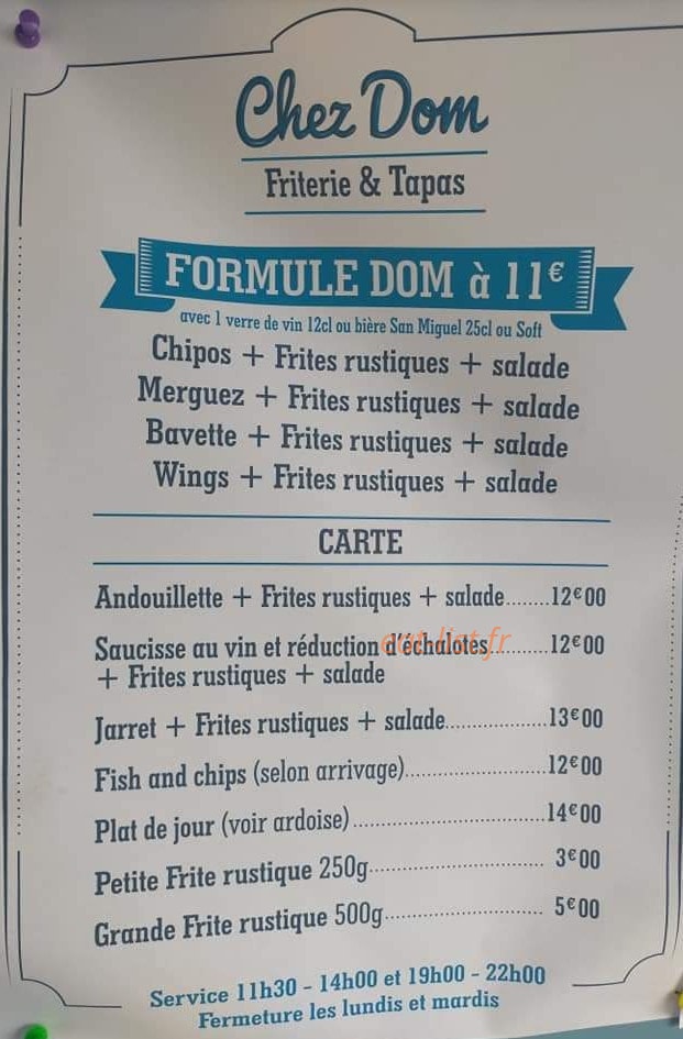 Chez Dom — carte page 1