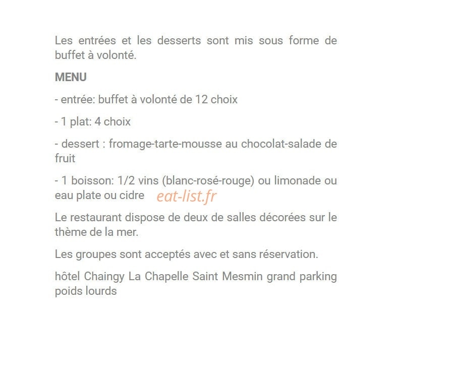 Le relais du Fourneaux — carte page 1