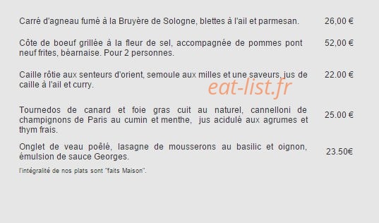 Côté saveurs — carte page 2