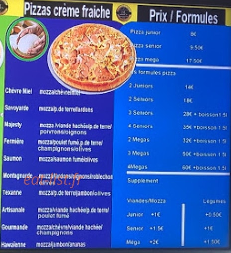 Majesty Pizza — carte page 3