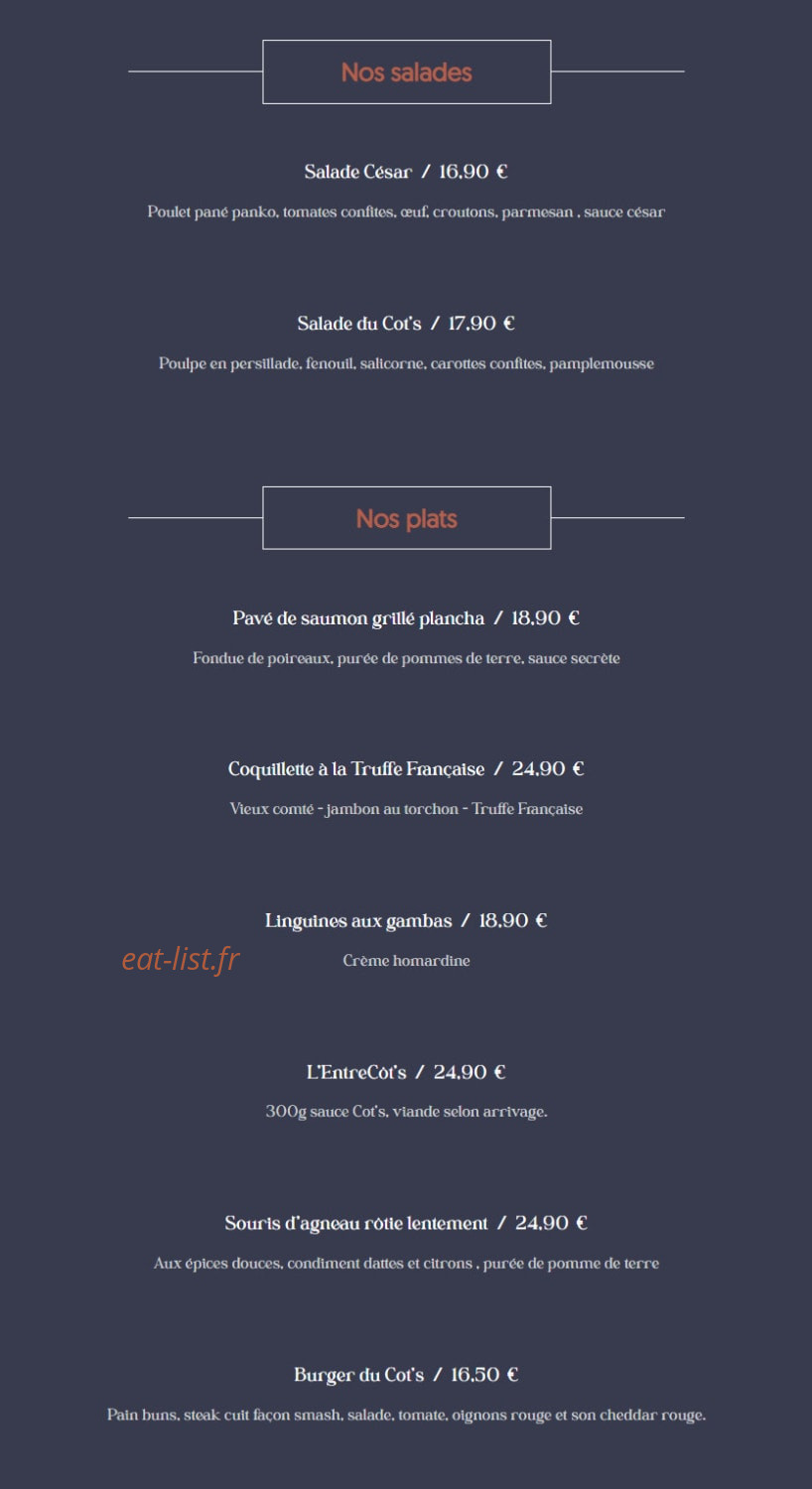 Cot's — carte page 2