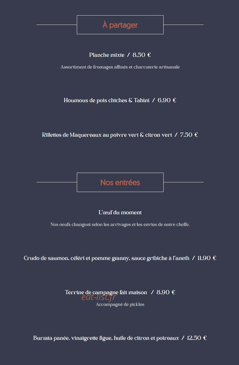 Cot's — carte page 1