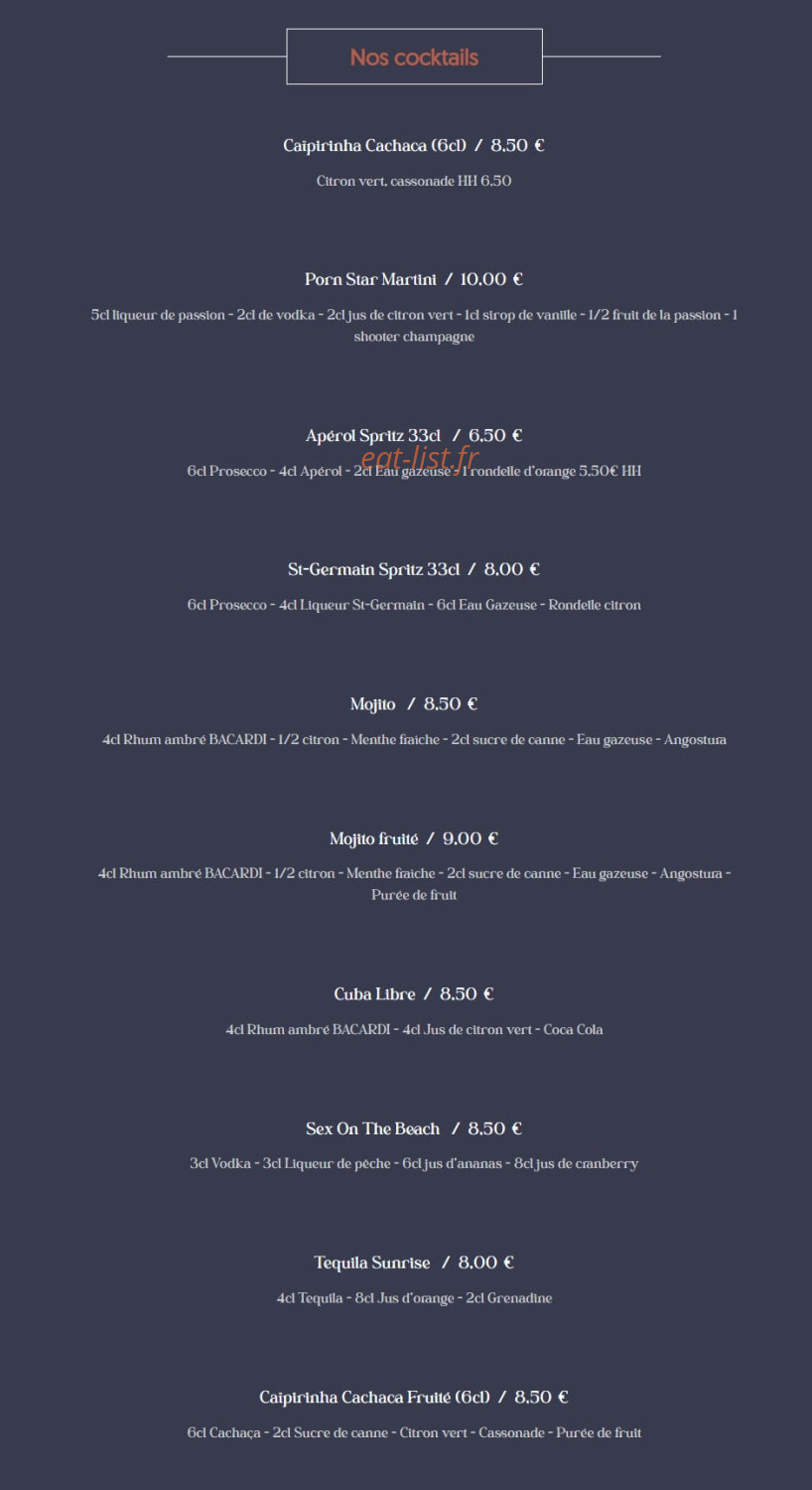 Cot's — carte page 6