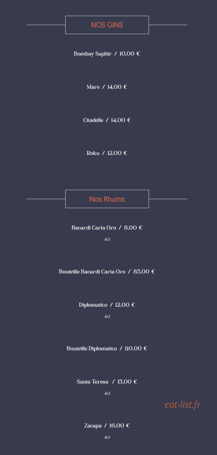 Cot's — carte page 8