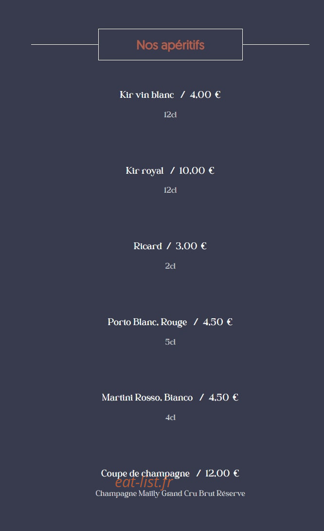 Cot's — carte page 10