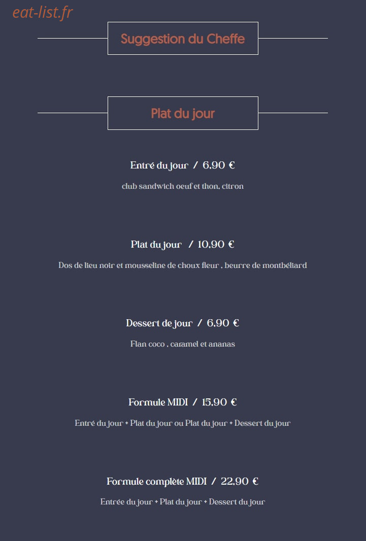 Cot's — carte page 4