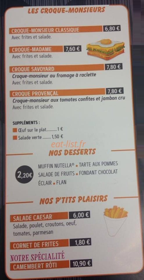 La pause gourmande — carte page 3