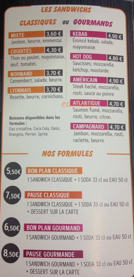 La pause gourmande — carte page 2