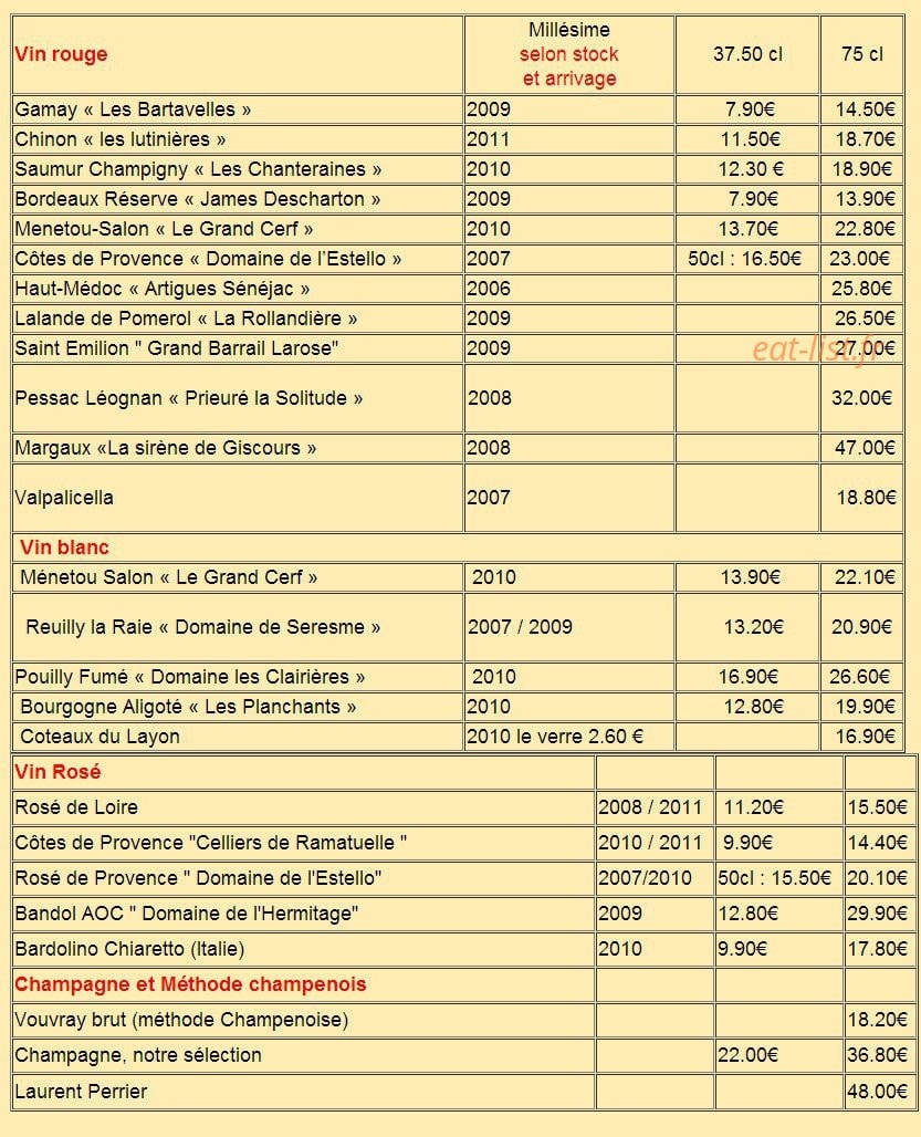 Le Pique Assiette — carte page 14