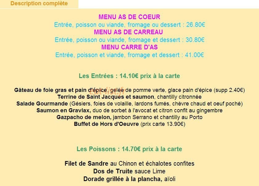 Le Pique Assiette — carte page 6
