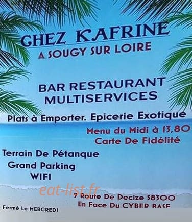 Chez Kafrine — carte page 1