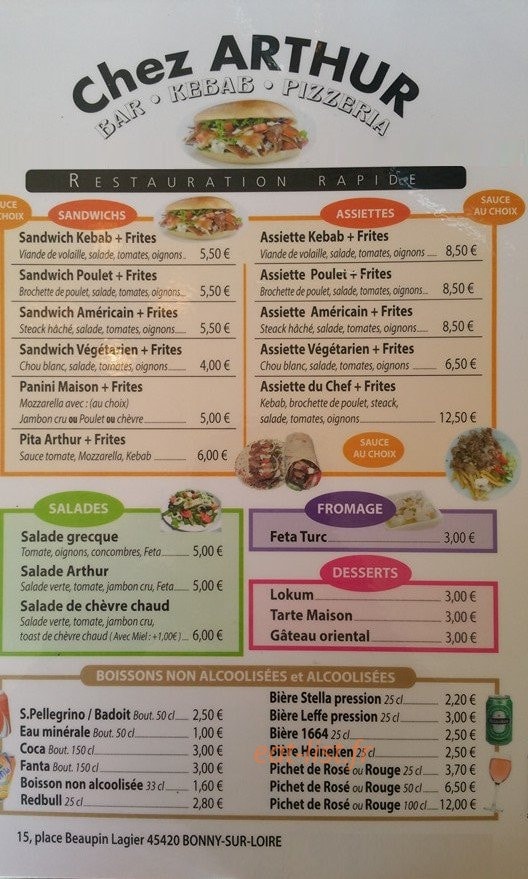 Chez Arthur — carte page 1