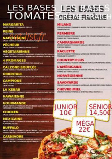 Allô Pizza — carte page 2