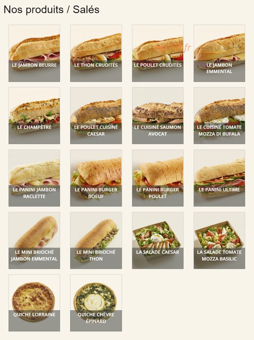 Le Fournil de Pierre — carte page 1