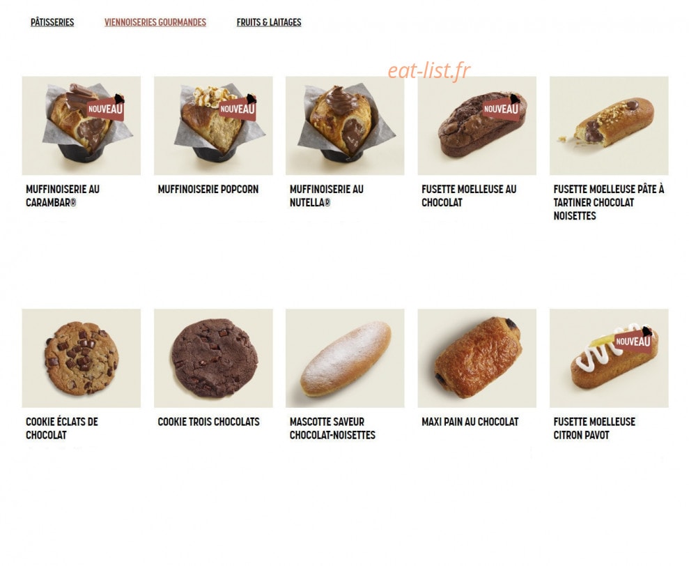Brioche Dorée — carte page 5