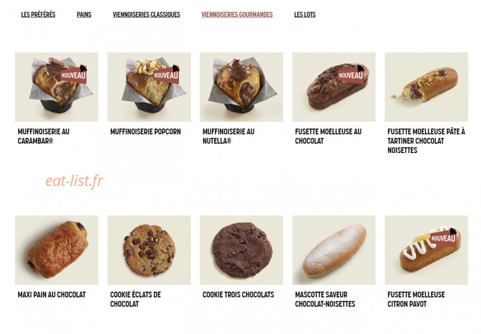 Brioche Dorée — carte page 10