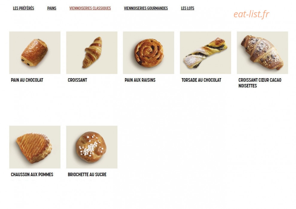 Brioche Dorée — carte page 9