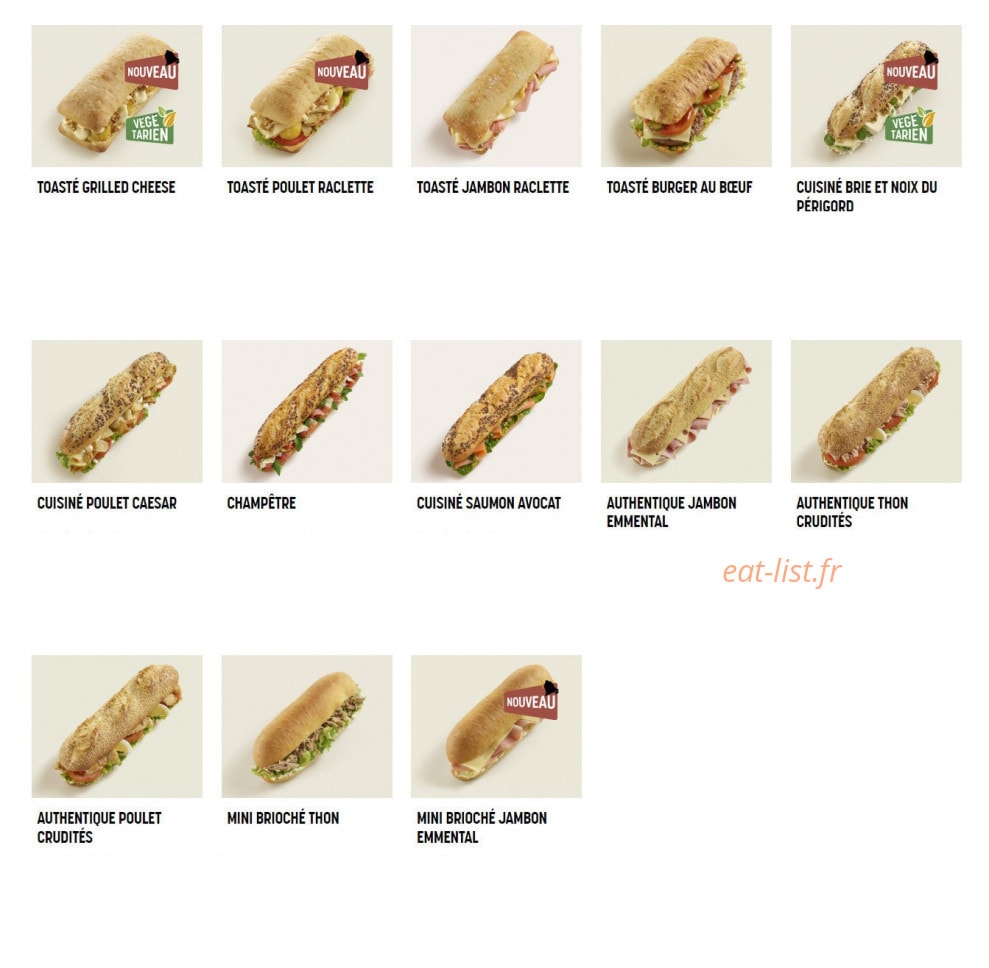 Brioche Dorée — carte page 1