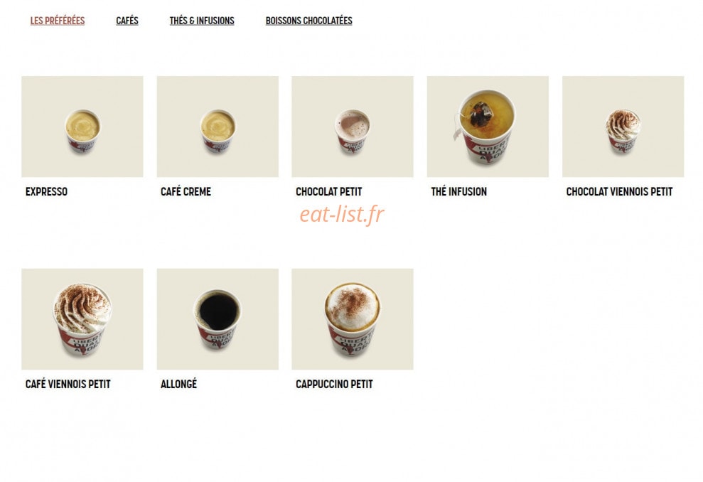 Brioche Dorée — carte page 17
