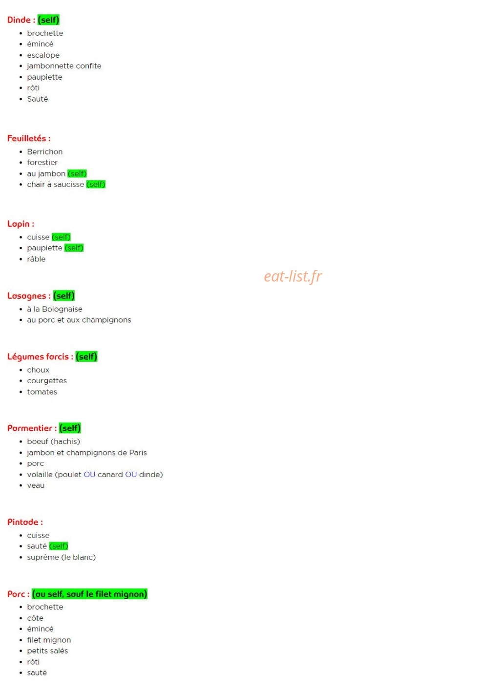 Aux Saveur des Loges — carte page 7