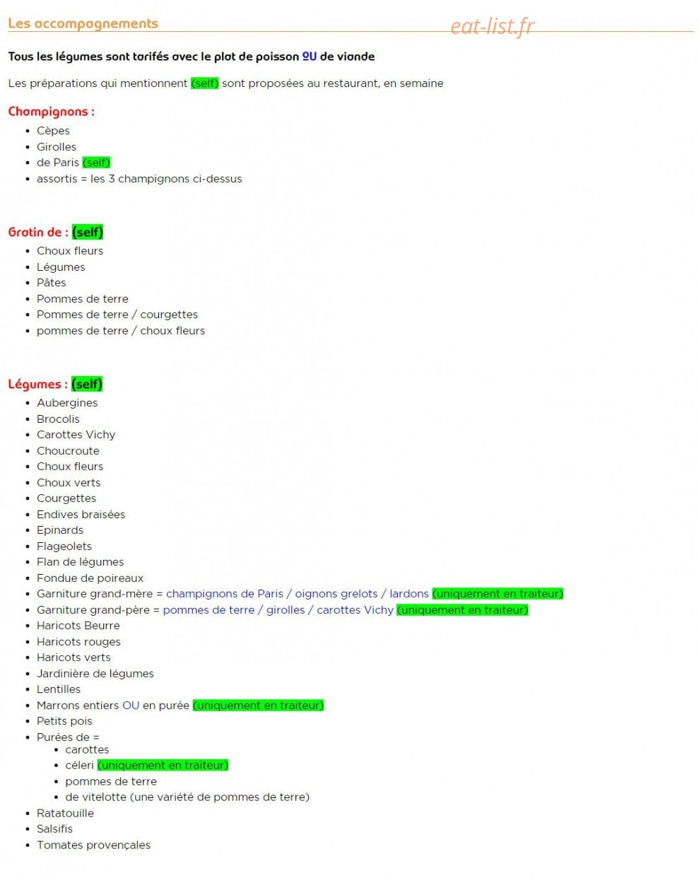 Aux Saveur des Loges — carte page 9