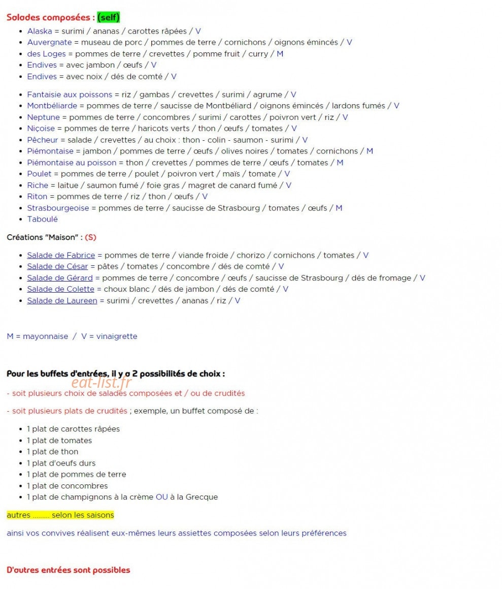 Aux Saveur des Loges — carte page 4