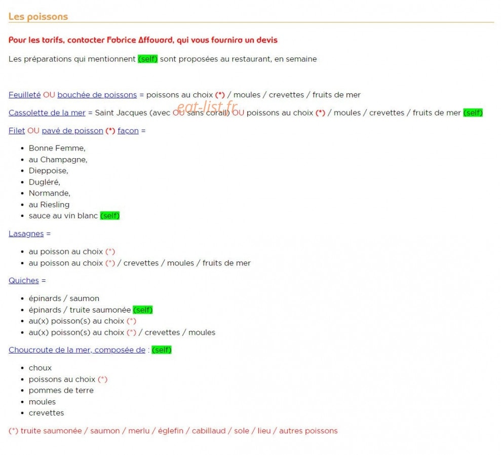Aux Saveur des Loges — carte page 5