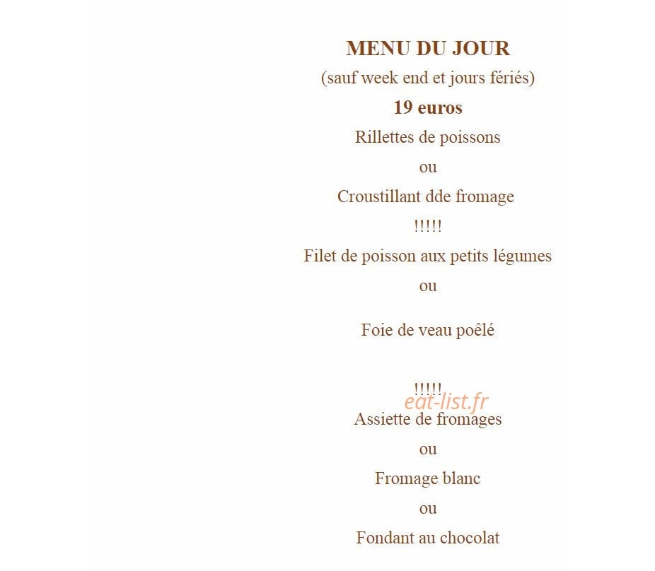 La Bonne Etoile — carte page 2