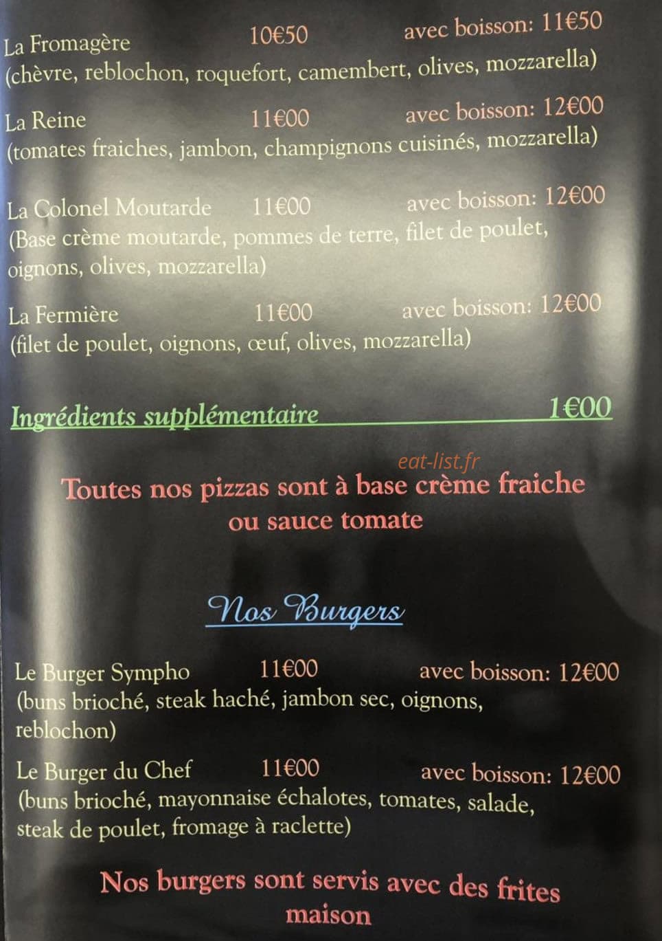 Le Symphonium — carte page 1