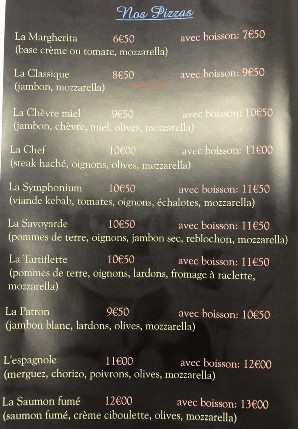 Le Symphonium — carte page 2