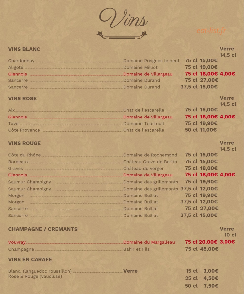 Au charme d'antan — carte page 7