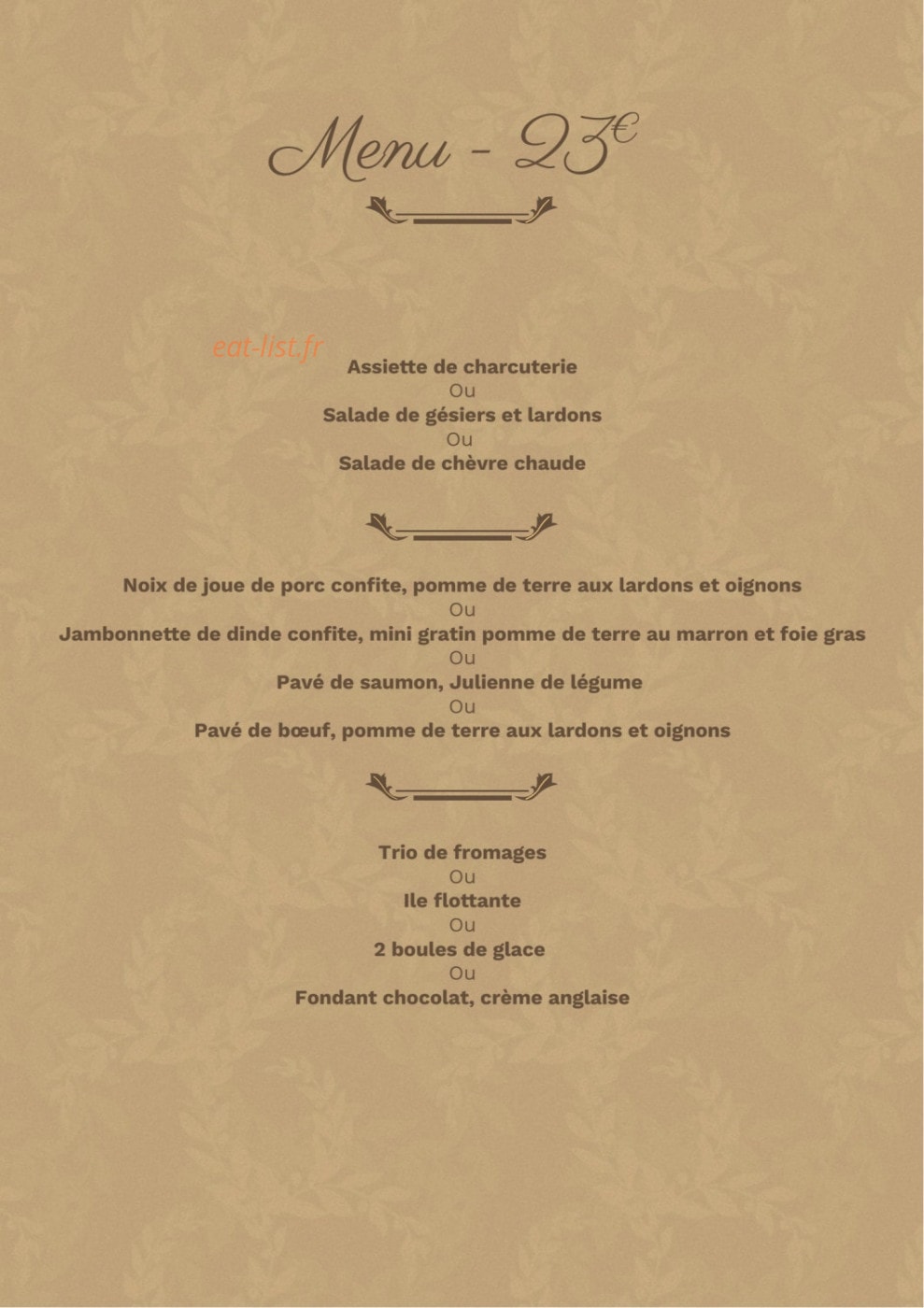 Au charme d'antan — carte page 4