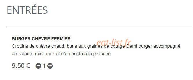Burger Gourmet bgf — carte page 1