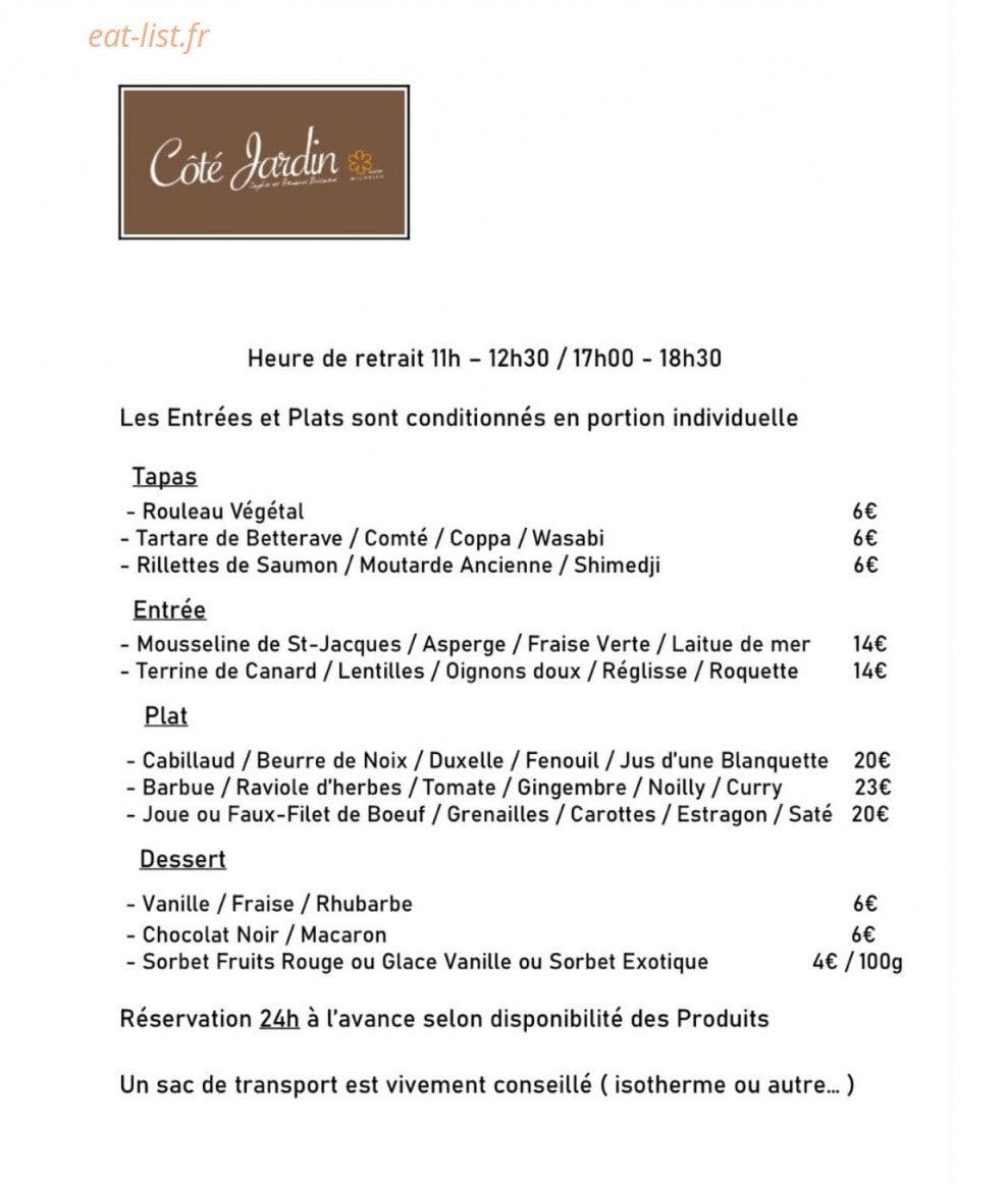 Côté Jardin — carte page 1