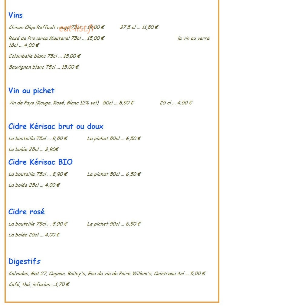 Fleur de Sel — carte page 6