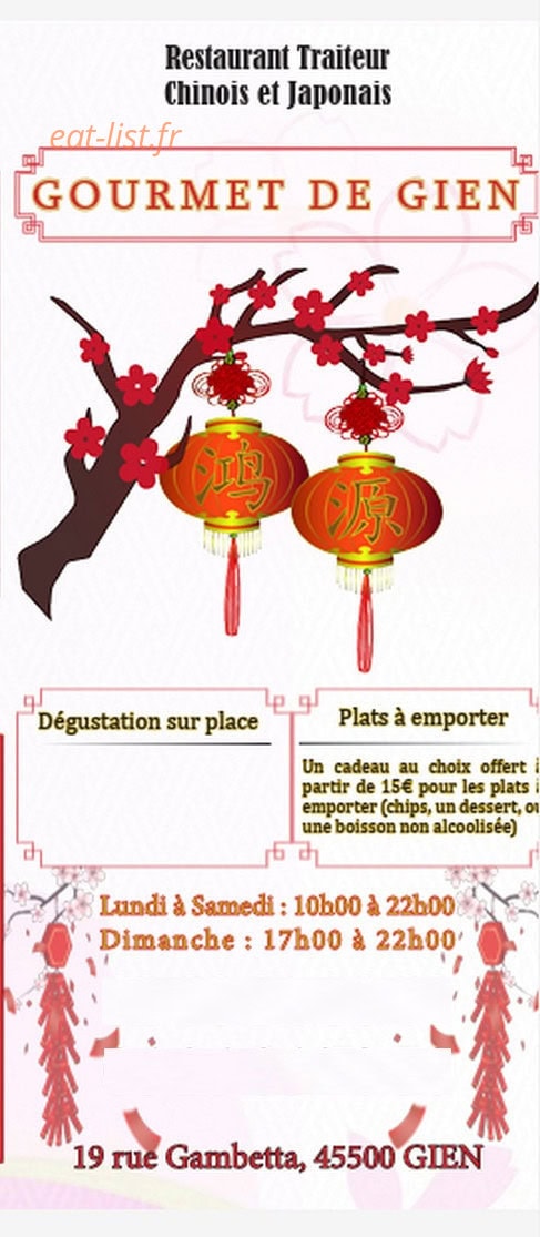 Gourmet de Gien — carte page 1