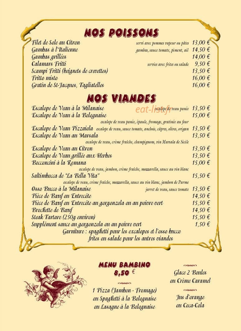 La Bella Vita — carte page 6