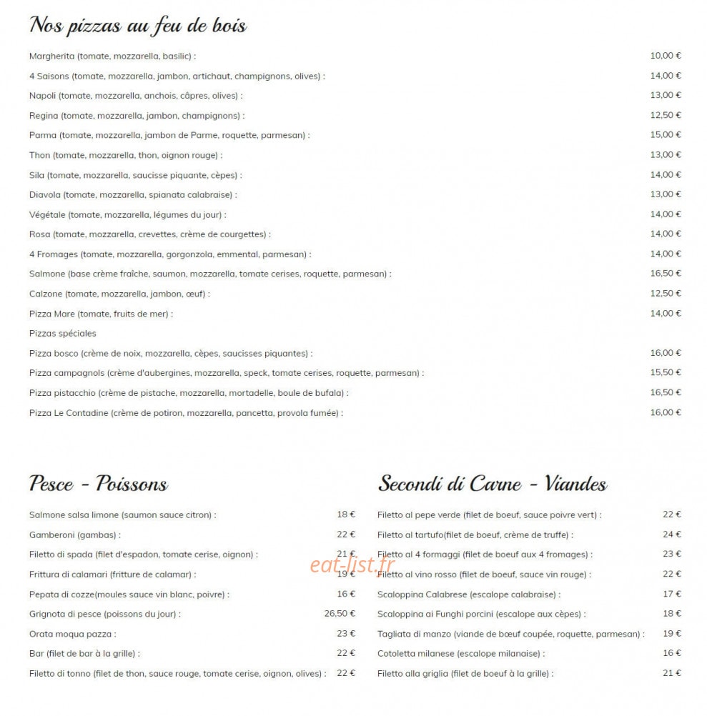 Le Contadine — carte page 1