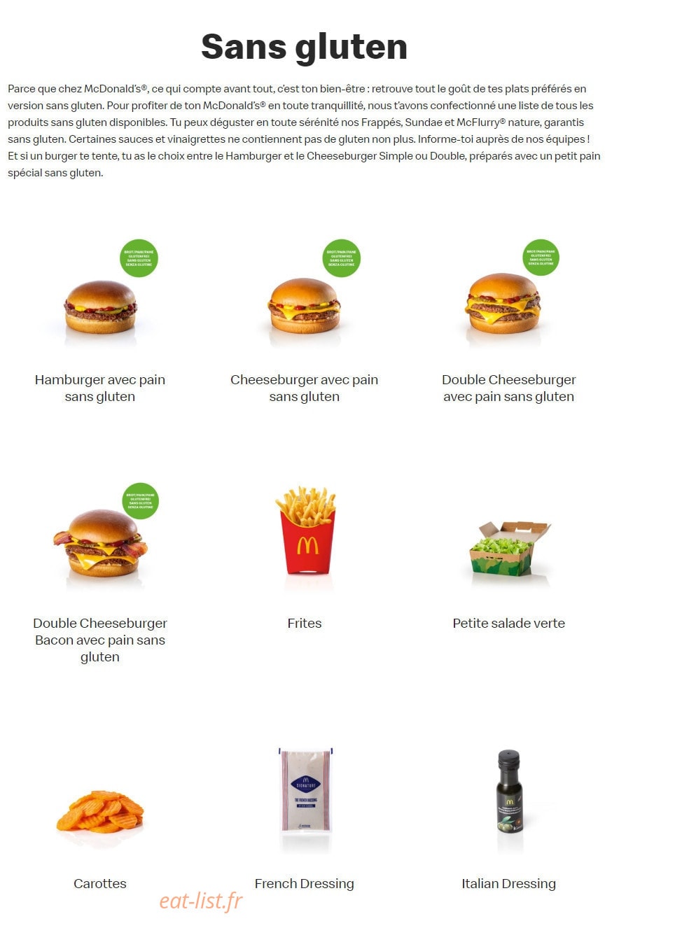 Mc Donald's — carte page 8