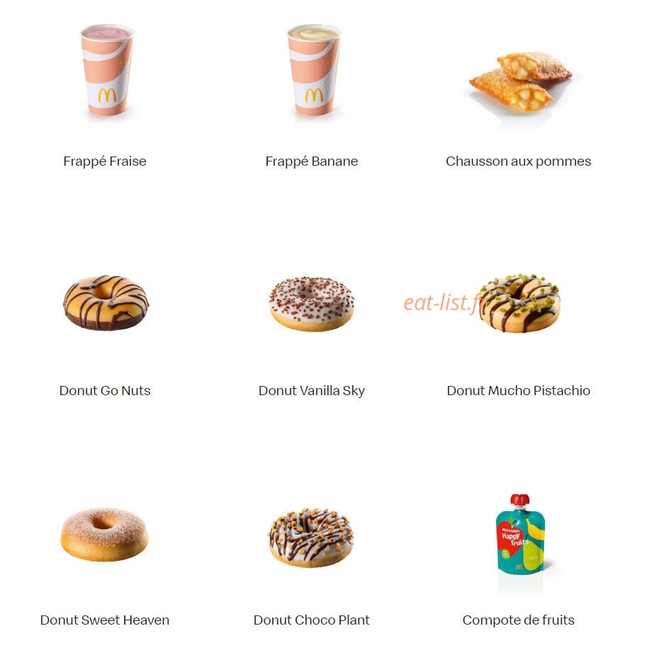 Mc Donald's — carte page 19