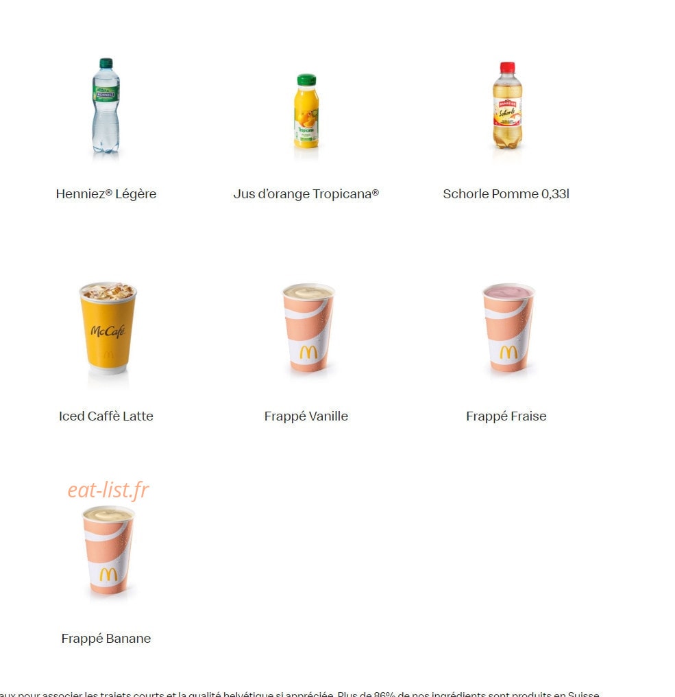 Mc Donald's — carte page 16