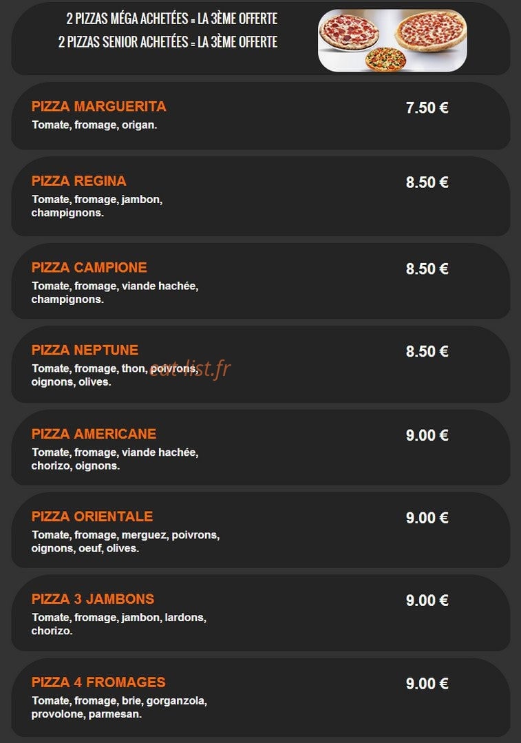 Pizza Dinapoli — carte page 2