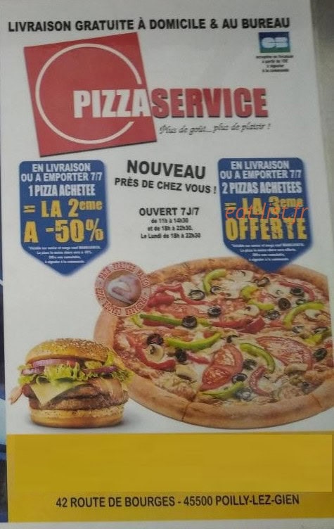 Pizza Service — carte page 1
