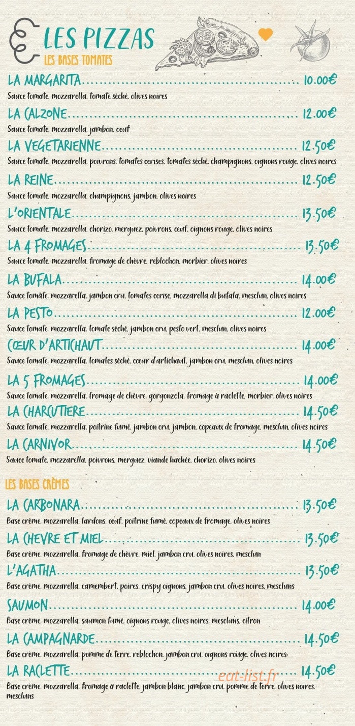 Les saveurs D'agathe — carte page 1