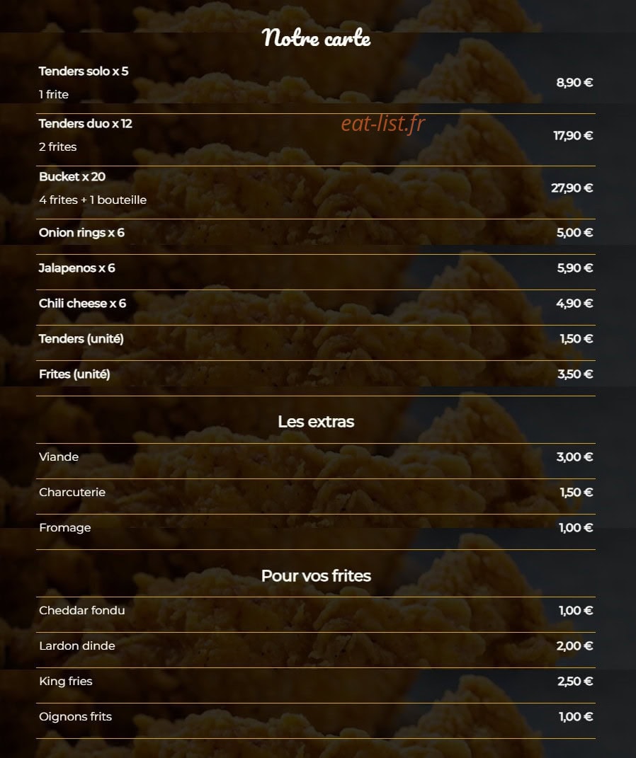 Home Burger — carte page 1