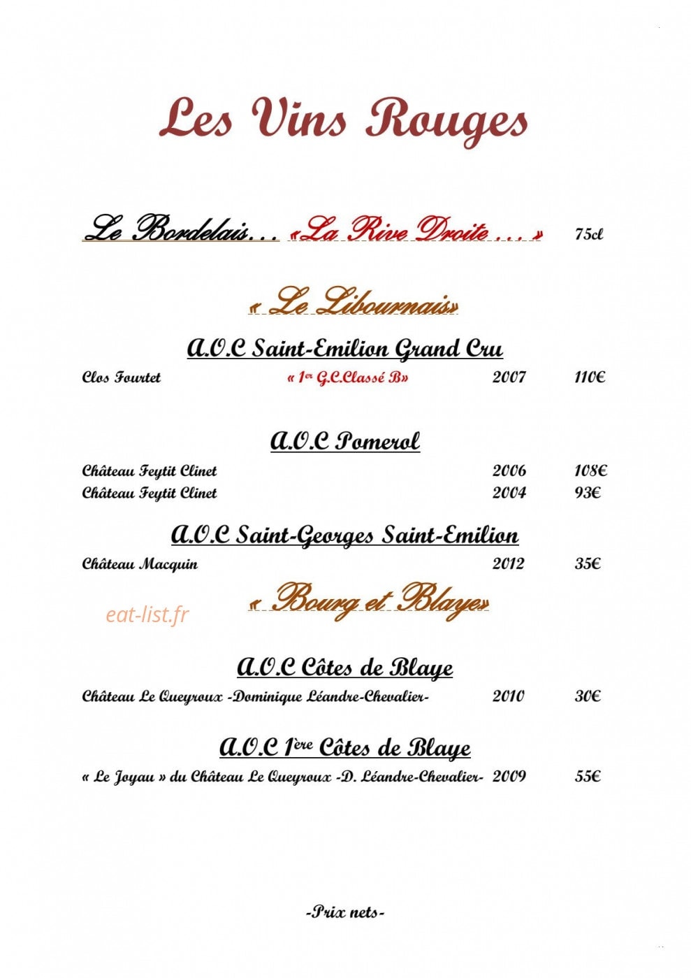 Fleur de Sel — carte page 11
