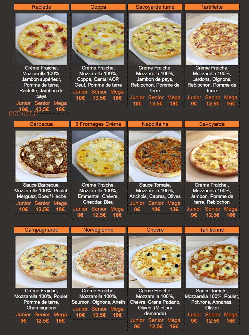 Hop'la Pizza — carte page 4
